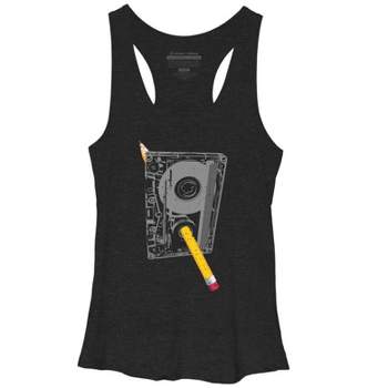 Women's Design By Humans Old School Pencil Rewind By clingcling Racerback Tank Top