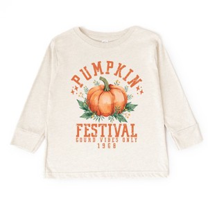 The Juniper Shop Pumpkin Festival Gourd Vibes Toddler Long Sleeve Tee - 5/6T - Natural - 1 of 4