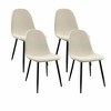NicBex Linen Dining Chairs Set of 4,Spoon Shape Upholstered Armless Kitchen Chairs with Curved Back and Black Metal Legs for Dining Room,Kitchen - 2 of 4
