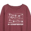 Women's - Star Wars - The Mandalorian N1 Starfighter Lightweight French Terry Wide Neck Long Sleeve Graphic Shirt - 2 of 4