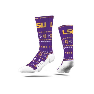 NCAA LSU Tigers Holiday Sweater Crew Socks