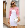 Women's Cropped Open Knit Cardigan - Lightweight Short Sleeve Cover Up - 2 of 4