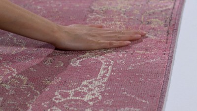 Vintage Grey and Multicolor Hand-Knotted Area Rug