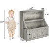 Kids Bookshelf, Wooden Toy Storage Organizer with Cubby - 2 of 4