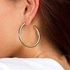Hollow Tube Hoop Earrings for Women by Ginger Lyne 2" Gold Stainless Steel Lightweight - 4 of 4