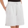 Collections Etc Drawstring Cotton Knit Pull-On Skort with Elastic Waistband - Casual Summer Apparel - 2 of 4