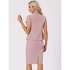 INSPIRE CHIC Women's Short Sleeve Blazer Jacket Pencil Skirt Business Suit Set 2 Pcs - 4 of 4