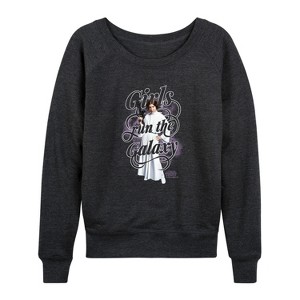 Women's - Star Wars - Girls Run The Galaxy Lightweight French Terry Wide Neck Long Sleeve Shirt - 1 of 4