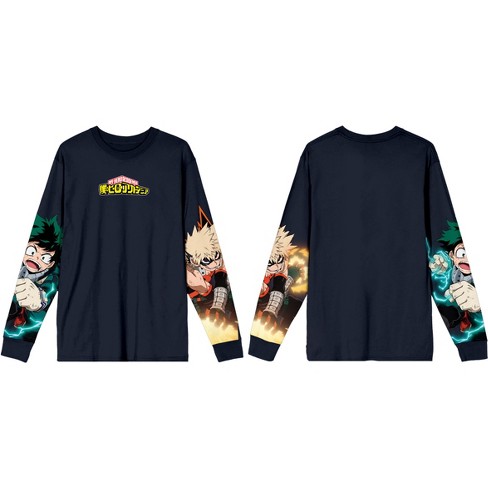 My Hero Academia Deku and Bakugo Sleeve Print Shirt - image 1 of 2