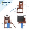 GustoWave Kids Outdoor Playhouse with Slide, 2 Story Wooden Playhouse with Climbing Wall, Elevated Cedar Wooden Kids Playhouse - 4 of 4