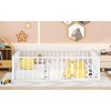 Grungis Queen Size Floor Bed for Kids,Modern Metal Toddler Bed with Heightened Safety Guardrails and Door,Montessori Bed for Bedroom - 2 of 4