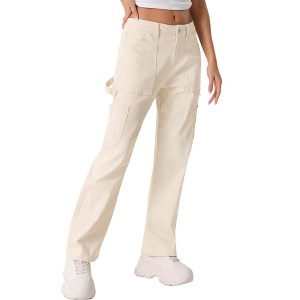 INSPIRE CHIC Women's High Waist Baggy Y2K Street Casual Fashion Cargo Pants with Pockets - 1 of 4