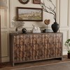 Farmhouse 4-Door Wooden Cabinet Sideboard Buffet Server with Adjustable Shelves for Living Room, Entryway, Kitchen, Dining Room - 3 of 4