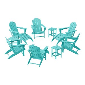 WestinTrends Highland 12-Piece HDPE Outdoor Patio Furniture Adirondack Chair Conversation Table Set - 1 of 4
