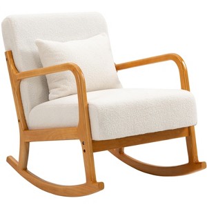 Nordlys Solid Wood and Fabric Rocking Chair Countryside Style Living Room - 1 of 4