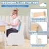 Infans 4-in-1 Kids Wooden Table & 2 Chairs Set w/ Storage Detachable Blackboard Drawing - 4 of 4