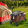 Costway Heavy-Duty Wagon Cart with Adjustable Handlebar Bottle Holders & Storage Pocket Coffee/Grey - 2 of 4