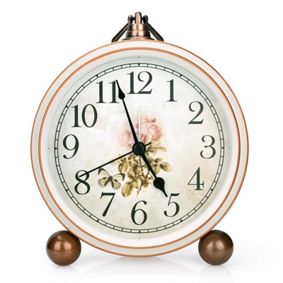 Réveil Analogique Vintage ADE - Boîtier Métal Mint, Fonction Snooze, éclairage - 10,8 Cm