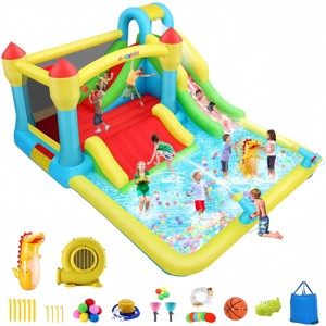 HOMDOX 15.6 x 11 x 6.67 FT Water Slide/Inflatable Bounce House for Kids 3-10 Out/Indoor W/3 Slides|Climbing Wall|Ball Pit|Jumping Area - 1 of 4