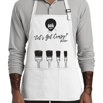 Prime Party Bob Ross Let's Get Crazy Three Pocket Adult Apron