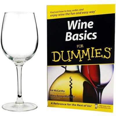 Luminarc Wine For Dummies 12 Ounce White Wine Glass Set with Book 5 Piece