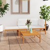 vidaXL Patio Lounge Set in Cream - 4 Piece Teak Wood | Sleek Design | Comfortable, Soft Cushions | Easy Assembly | Ideal for Garden, Terrace, Patio - 2 of 4