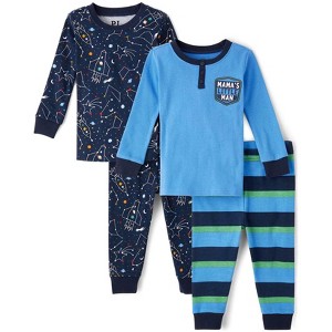 The Children's Place Baby Boys Long Sleeve Space Snug Fit Cotton Pajamas 2-Pack - 1 of 4