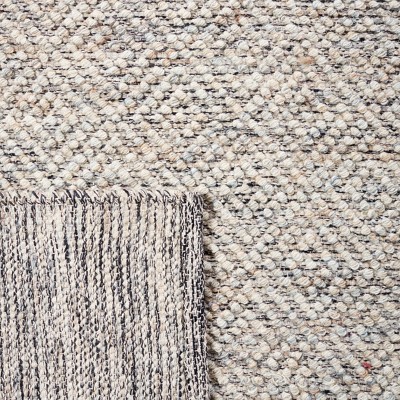 Camel and Grey Handmade Wool Runner Rug, 2'3" x 12'
