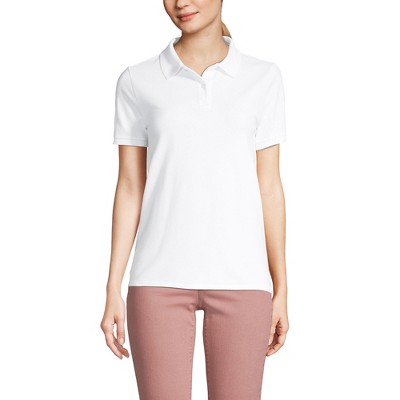 Lands' End Women's Mesh Cotton Short Sleeve Polo Shirt