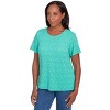 Alfred Dunner Womens Textured Chevron Lace Back Tee - 3 of 4