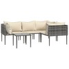 vidaXL Patio Furniture Set Outdoor Lounge Set with Cushions Gray Poly Rattan - 3 of 4