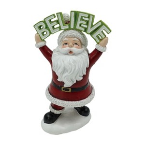 Transpac Resin Believe Santa Figurine Multicolor Christmas Tabletop Decor Easy Care Holiday Gift for Home Cheer - 1 of 1