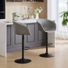 Skran Adjustable Swivel Bar Stools, Mid-Century PU Leather Upholstered Counter Height Stool, Kitchen Island Barstools with Minimalism style,Gray - 2 of 4