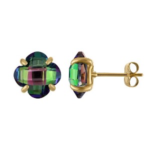 Designs By Gioelli 10K Gold Gemstone Clover Stud Earrings - 1 of 2