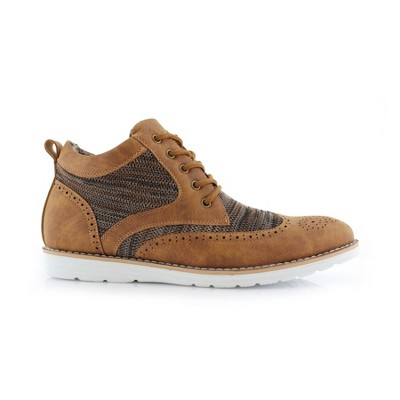 Polar Fox Mens Colbert MPX506059 Mid-Top Knitted Wing-Tip Sneaker Boots, in Brown, Size 8.5 — фото 2