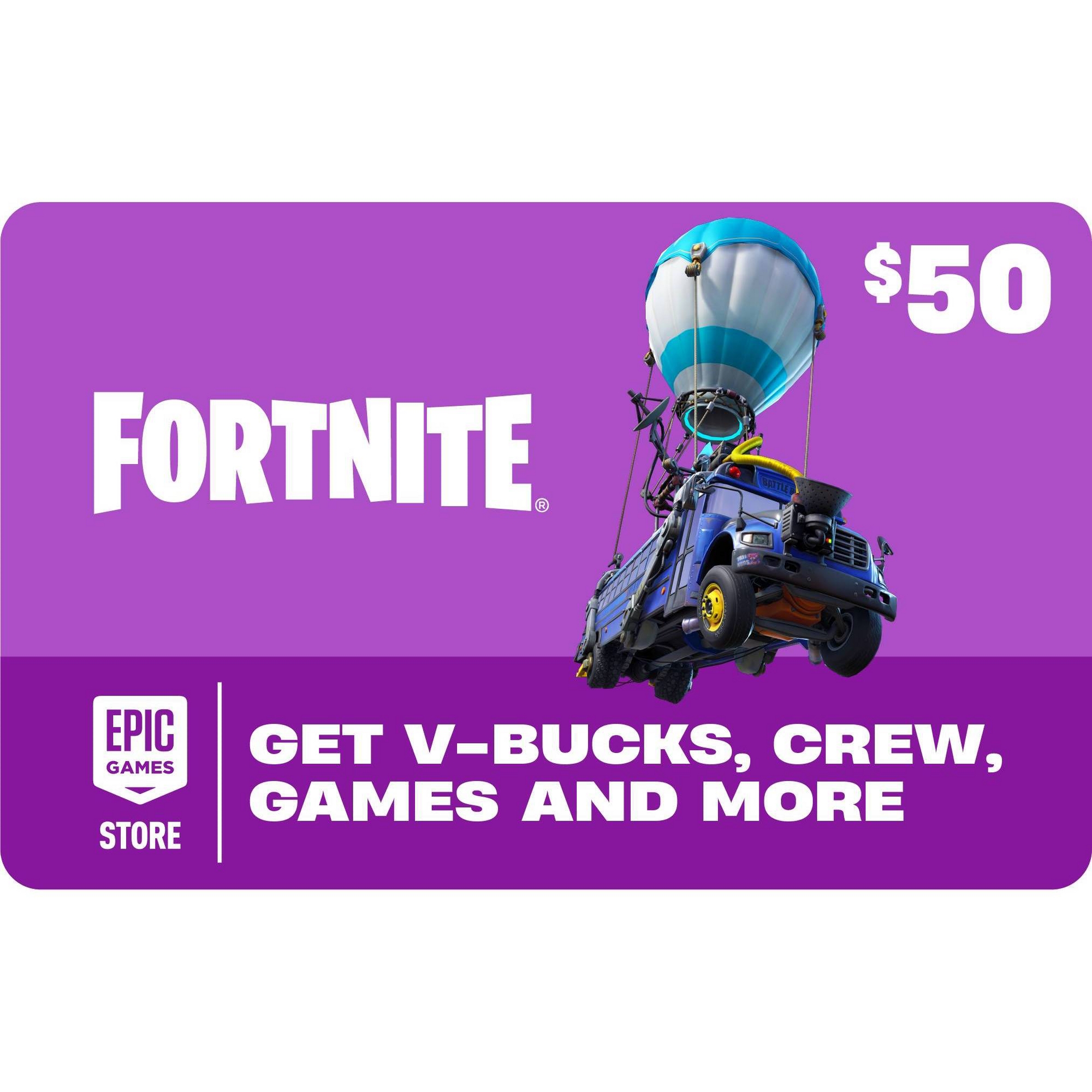 $50 Fortnite Gift Card (powered by the Epic Games Store) (Email Delivery)