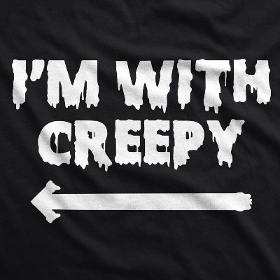 Мужские футболки Crazy Dog T-Shirts, Inc. Mens I'm With Creepy T Shirt Funny Disguise Ideas Halloween T Shirt for Dad - Crazy Dog Men's T Shirt For Halloween Season Black S — фото 2