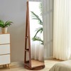 Tangkula Rotating Mirrored Jewelry Cabinet with Mirror Storage Shelves - 2 of 4