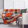 NFL Cleveland Browns Plaid Oversized Ultra Cozy Throw Blanket - 2 of 3