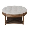 TOAOTBNBO Round Coffee Tables with Storage Compartment, Center Table for Living Room, Modern Coffee Tables with Adjustable Leveling Feet, Light Gray - 2 of 4