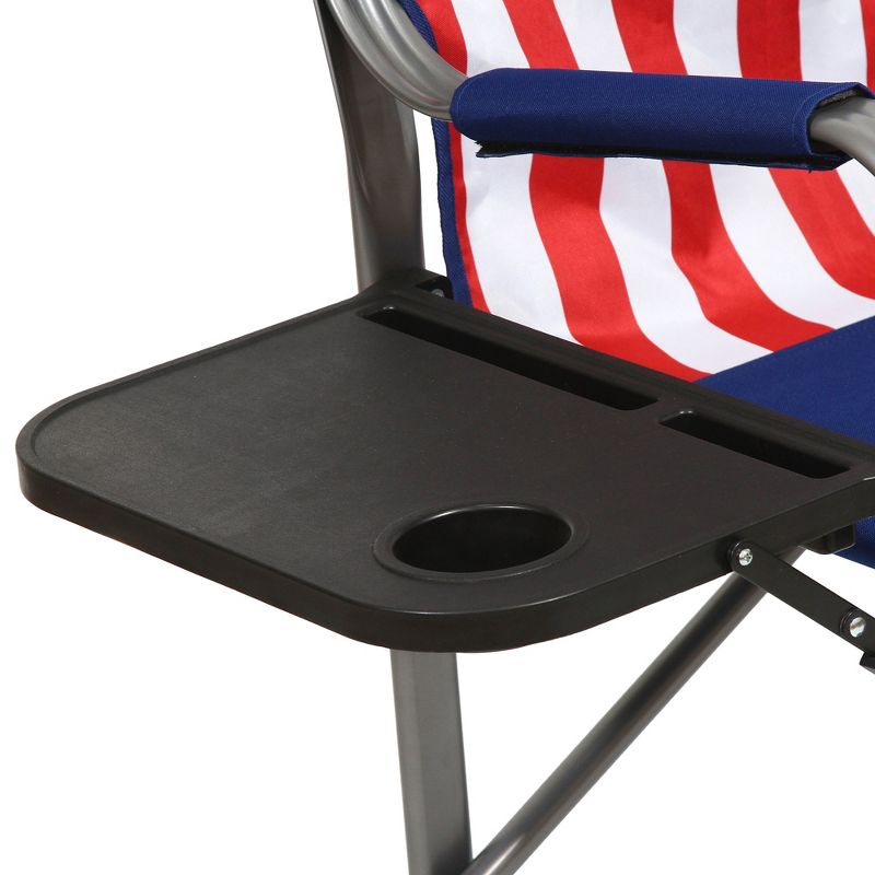 Kamp-Rite Portable Folding Director's Chair with Side Table & Cup Holder for Camping, Tailgating, and Sports, 350 LB Capacity, 3 of 6