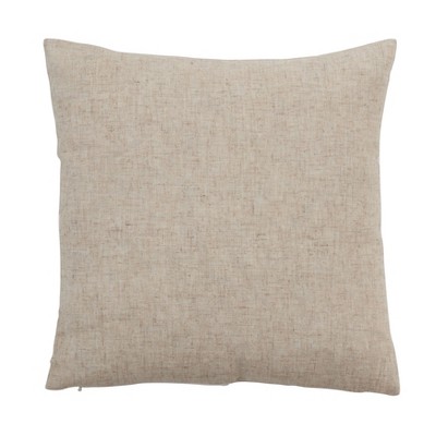 Beige and White Geometric Velvet Medium Throw Pillow