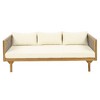 67.75" Patio Sofa, 3 Seater Outdoor Sofa with Rattan Arms, Acacia Wood Daybed with Water-Resistant Cushions -Christopher Knight Home - 2 of 4