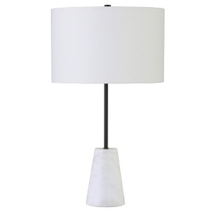 Hudson and Canal 25.5" Marble Table Lamp with Fabric Shade - 1 of 4