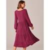 Seta T Women's Fall Casual Crewneck Flowy Tiered Boho Maxi Dress with Pockets - 4 of 4