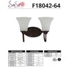 Sunset Lighting 2-Light 100W Darby Vanity, Provincial Bronze. Opal Etched Glass - 2 of 4