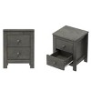2-Piece Farmhouse Wooden Nightstand Set with Retro Design, Wood Side Tables with Storage Cabinets for Bedroom or Living Room – Maison Boucle - 4 of 4