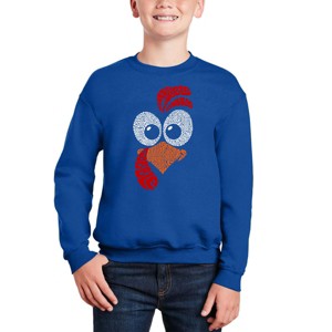 LA Pop Art Turkey Face - Boy's Word Art Crewneck Sweatshirt - 1 of 4