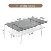 Rectangle Coffee Table, Tempered Glass Tabletop, with Metal Legs, Modern Table for Living Room - 2 of 4