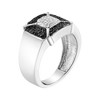 Haus of Brilliance Silver 3/8 Cttw Composite Enhanced Black and White Diamond Men's Band Ring - 4 of 4